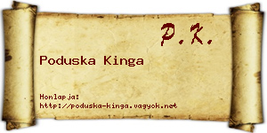 Poduska Kinga névjegykártya